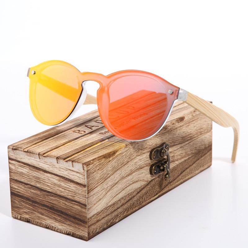 Luxury Cat Eye Sunglasses Bamboo Frame UV400 Protection Shades