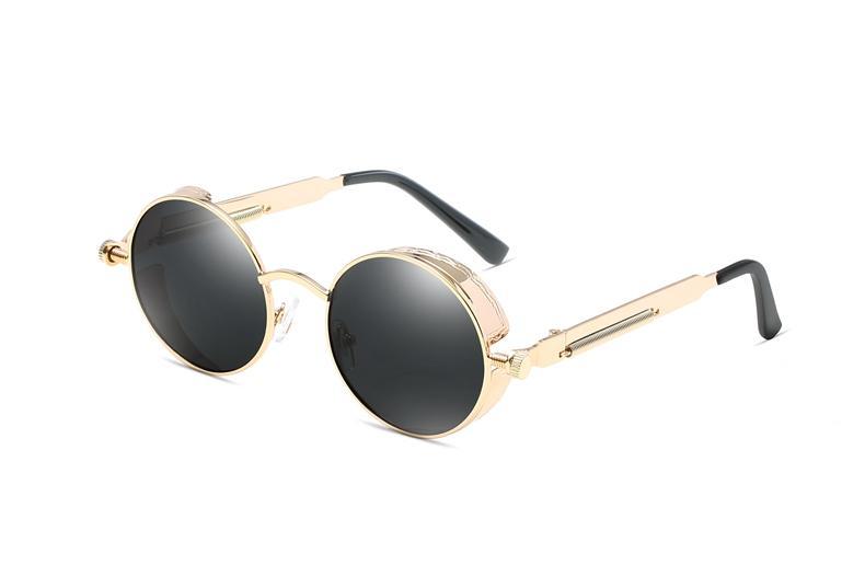 Steampunk Round Metal Sunglasses Gothic Retro UV400