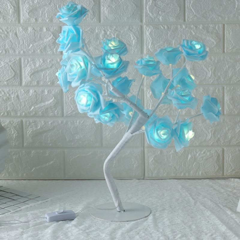 Rose Shaped LED Tree Decorative Table Lamp for Living Room Bedroom