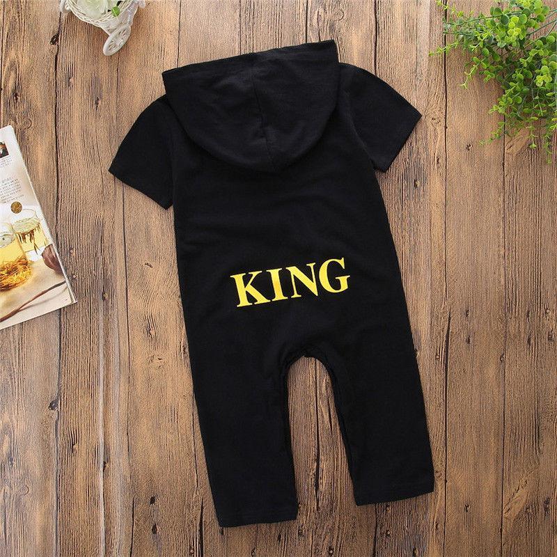 Urban Style Newborn Baby Boy King Print Romper Jumpsuit