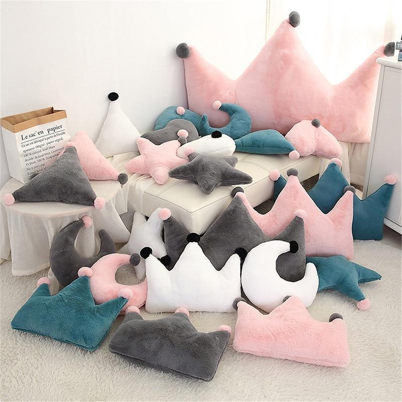 Nordic style pastel plush throw pillow for nursery decoration, 45x65cm rectangle shape