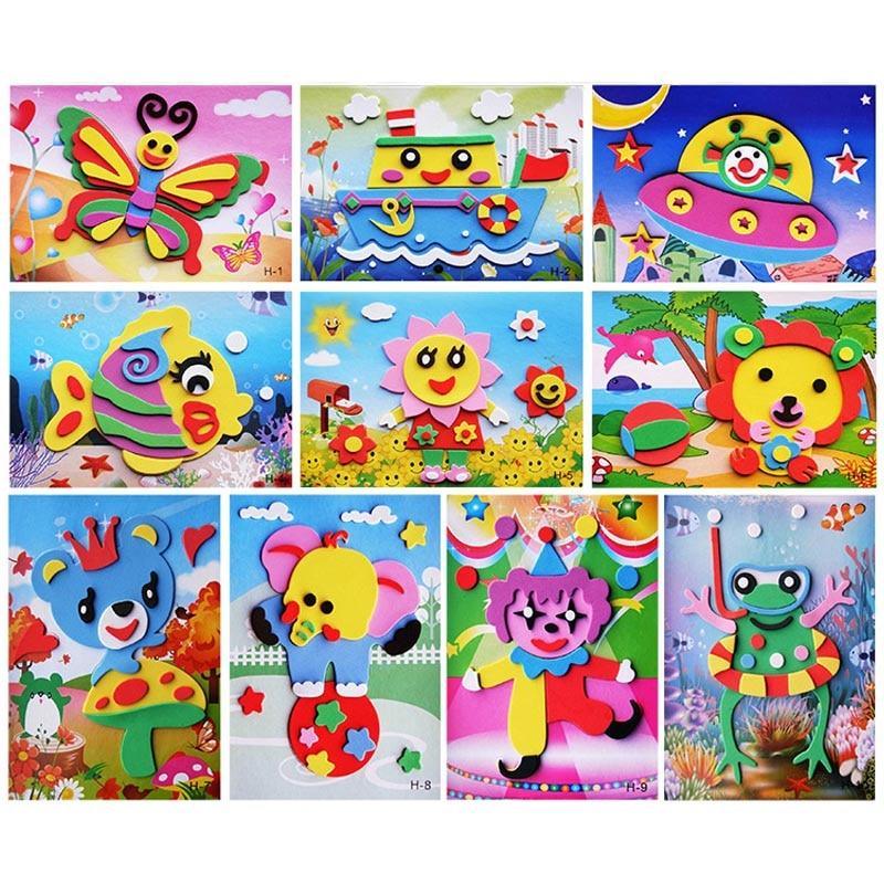 Cartoon 3D EVA Foam Sticker Puzzles for Kids DIY Crafts