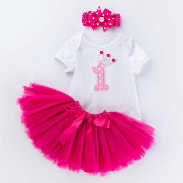 2-Year-Old Girls Birthday Party 3-Piece Cotton Outfit Set