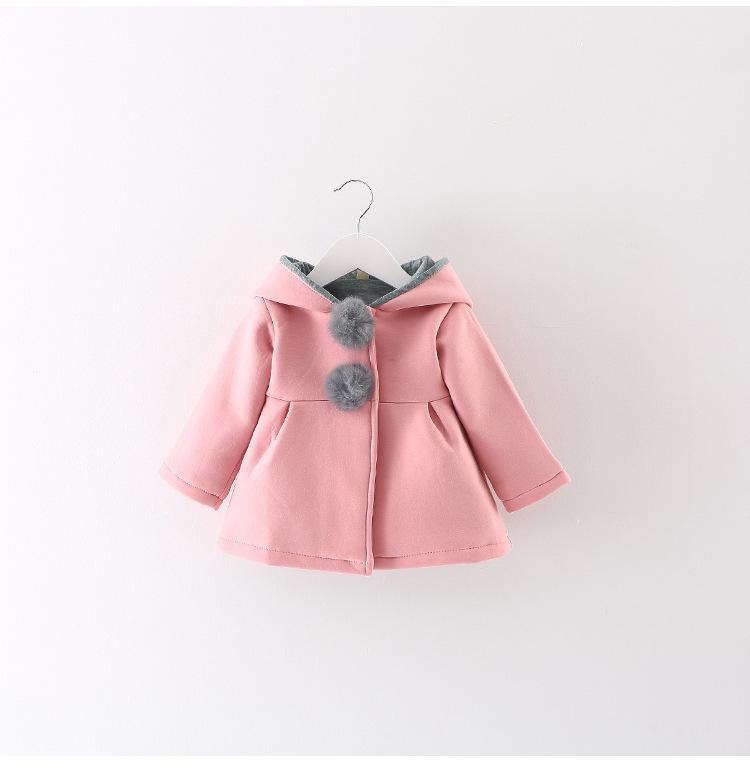 Whimsical Newborn Girls Cotton Rabbit Ear Hoodie Jacket