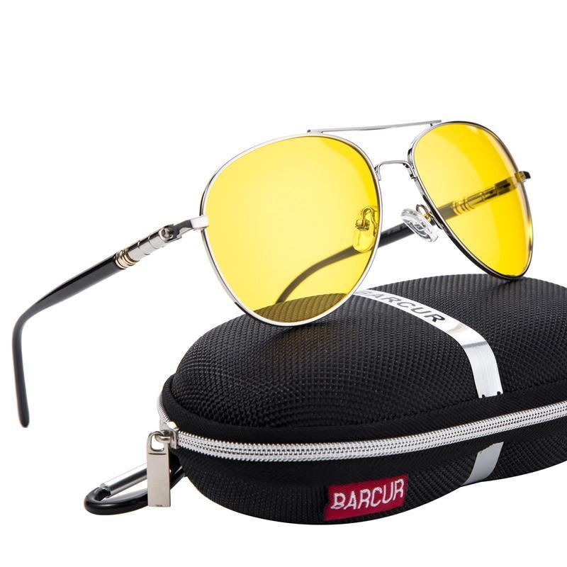 Yellow lens polarized night driving glasses with anti-glare protection for men and women
