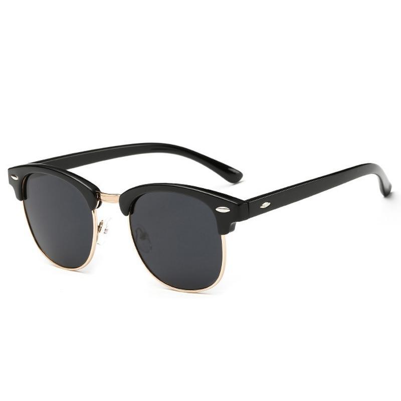 Retro Browline Polarized Sunglasses Unisex Vintage Style