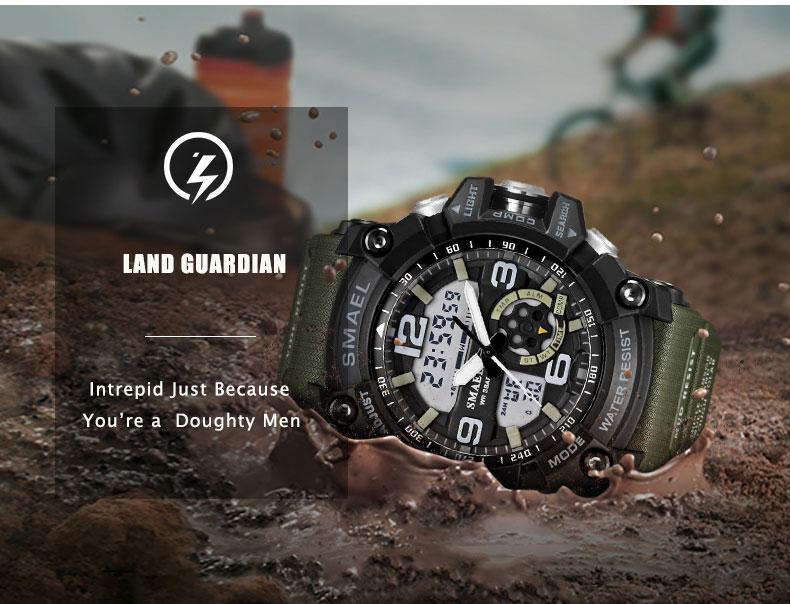 Sport Analog-Digital Military Watch Waterproof 50M Night Mode