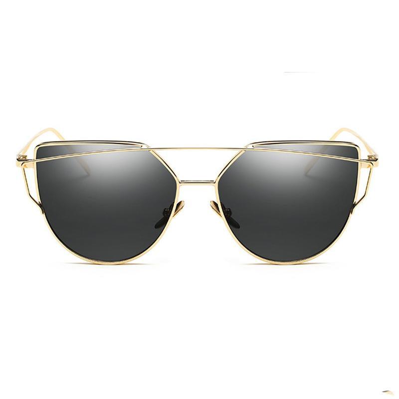 Modern Cat Eye Metal Sunglasses for Women with UV400 Protection