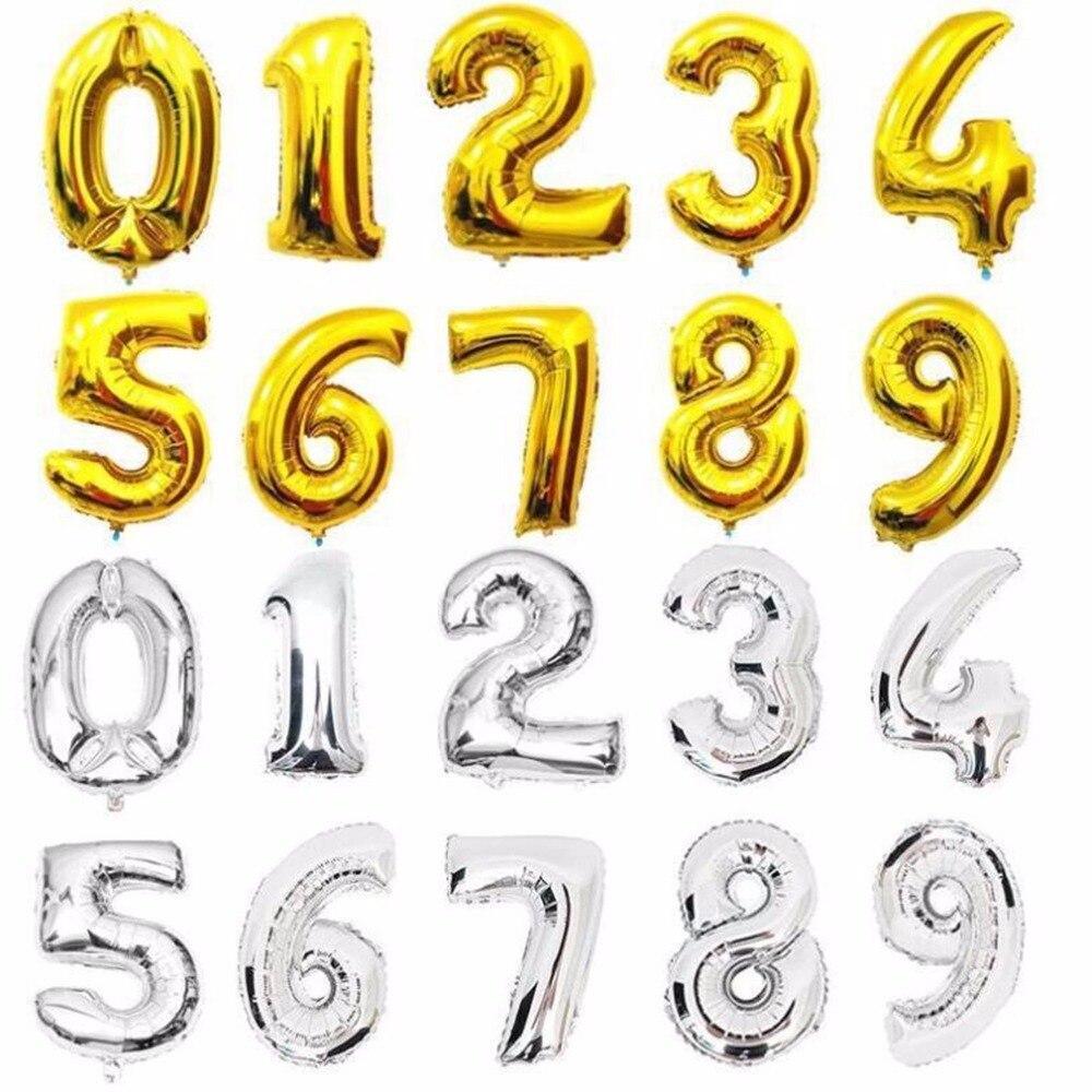 32-Inch Large Number Foil Balloons for Birthday Party Decor