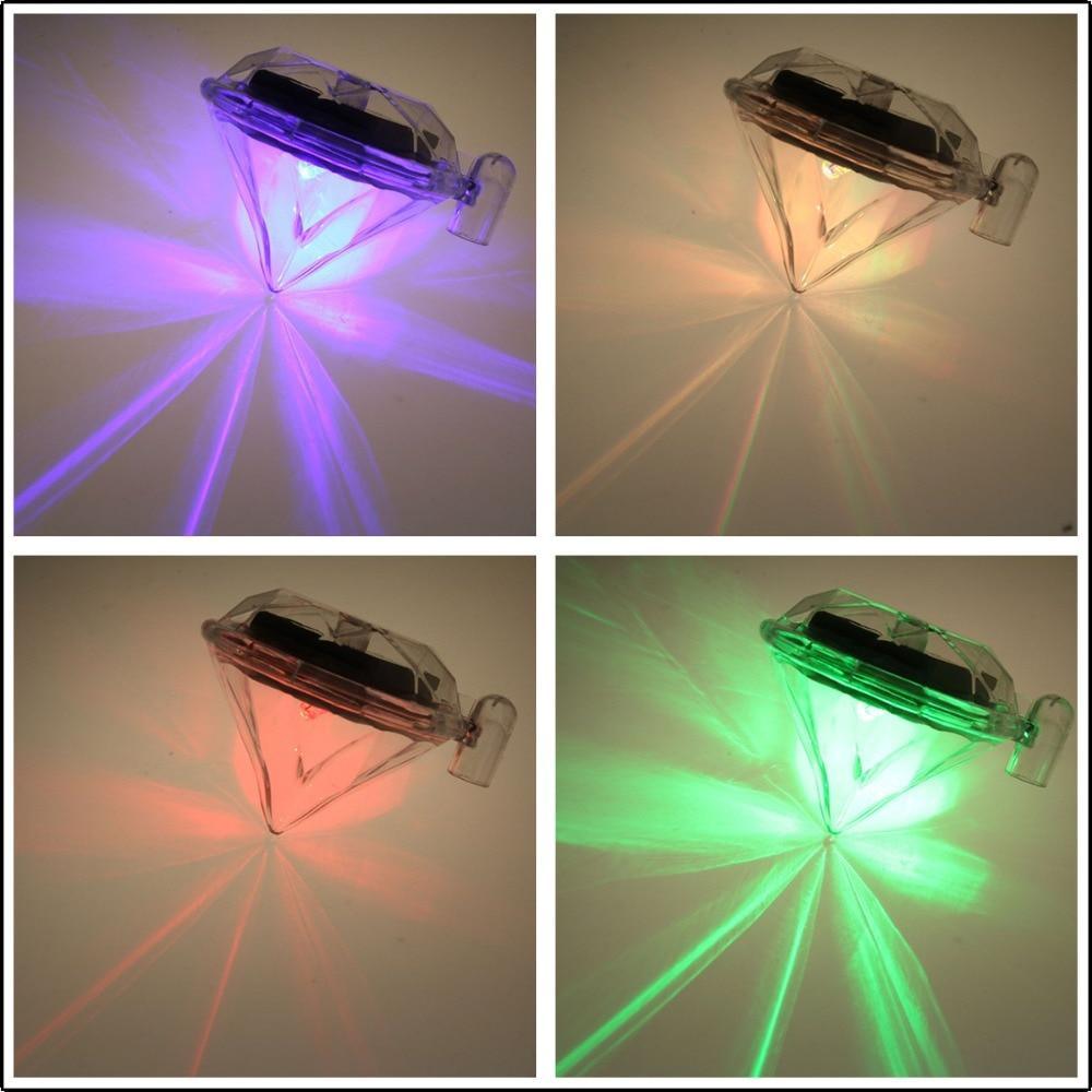 4-Pack Solar Diamond Garden Lights, Warm White & Multicolor Path Lamps