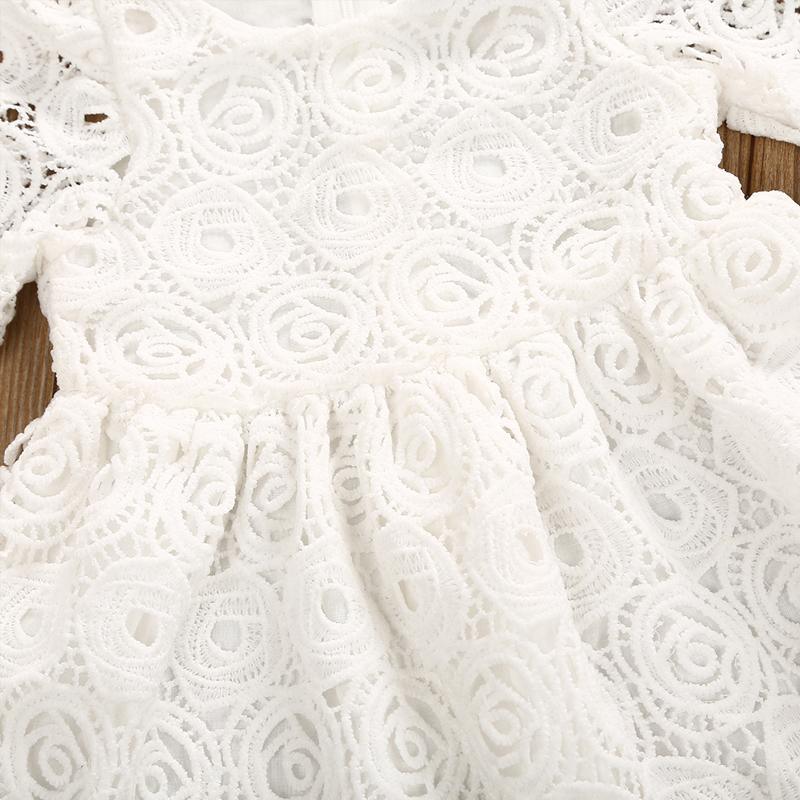 Classic Baby Girls Floral Lace Party Dress with Headband