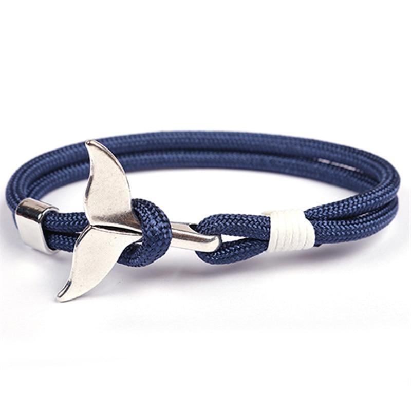 Nautical Whale Tail Rope Bracelet - Adjustable Unisex Charm Gift
