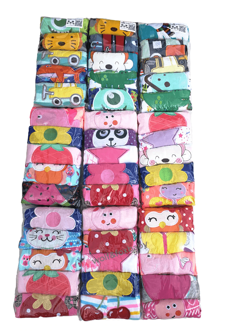 5-Pack Baby Cotton Cartoon Pants, Safari and Star Print Set