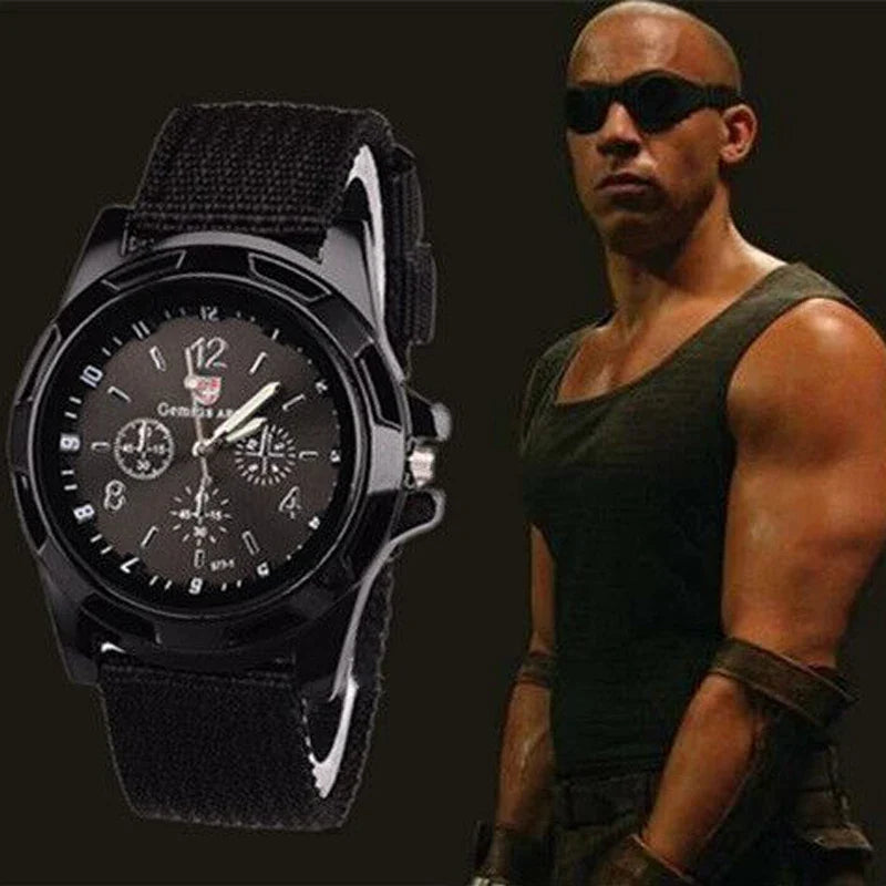 Men's Military Quartz Sport Watch – Soft Nylon Band, Casual Style