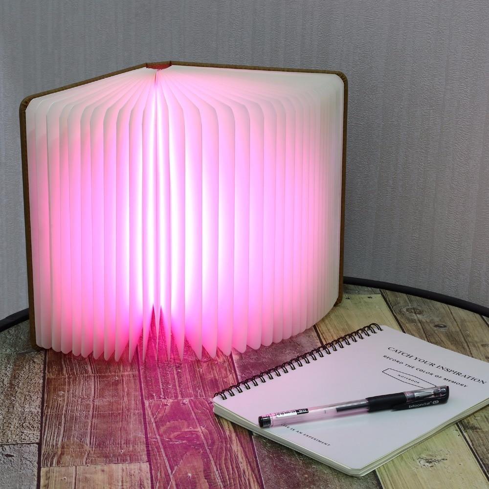 Rechargeable Foldable Wooden Book Lamp - Unique Home Decor