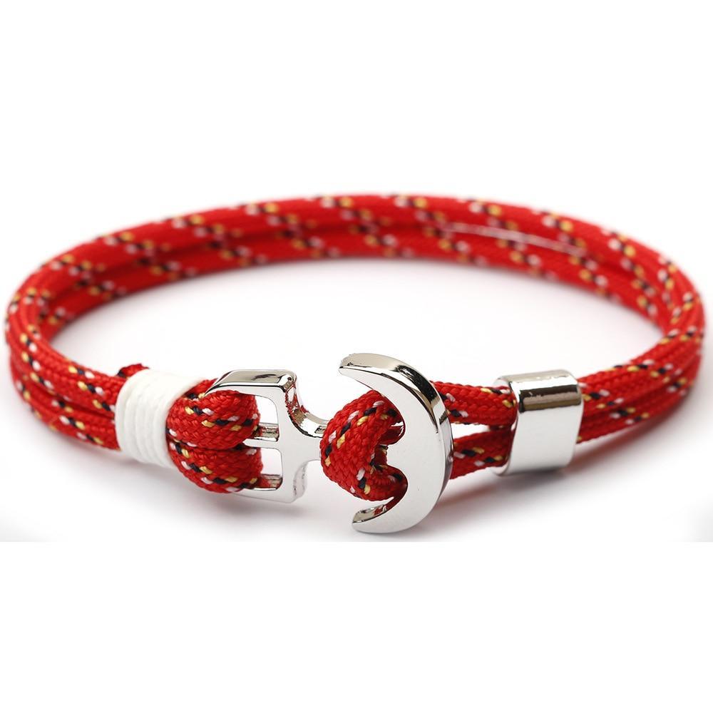 Multilayer Nautical Anchor Rope Charm Bracelet for Men and Women