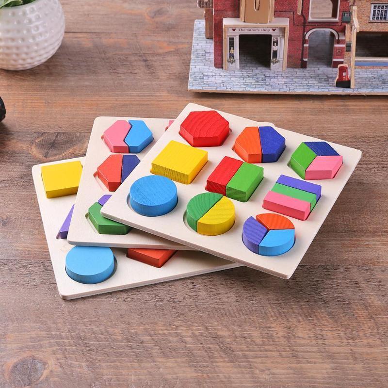 Wooden Geometric Sorting Puzzle – Minimalist Preschool Learning Toy