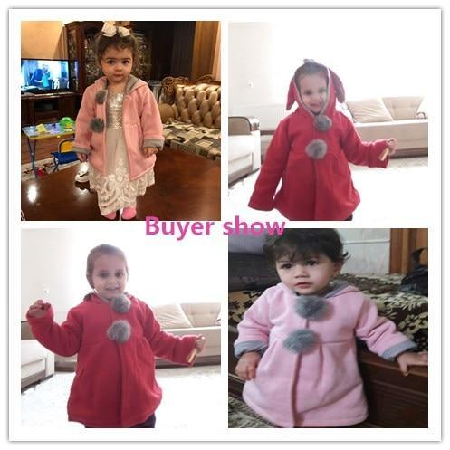 Baby Girls Rabbit Ear Hoodie Princess Coat - Relaxed A-Line Jacket