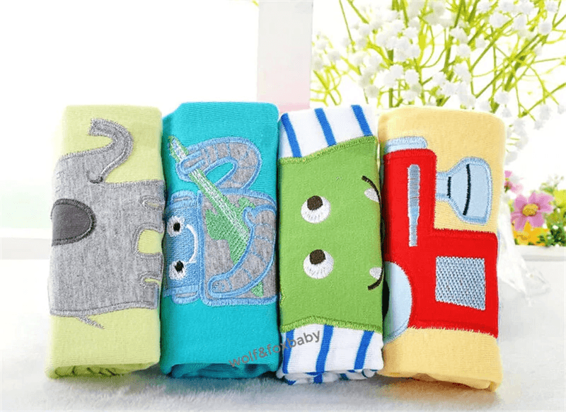 5-Pack Baby Cotton Cartoon Pants, Safari and Star Print Set