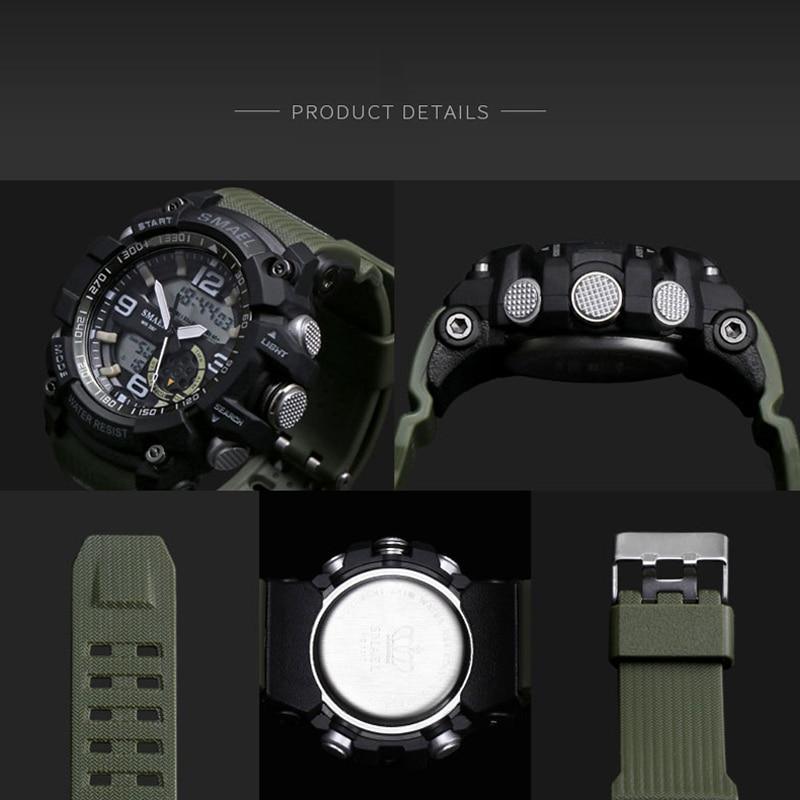 Sport Analog-Digital Military Watch Waterproof 50M Night Mode