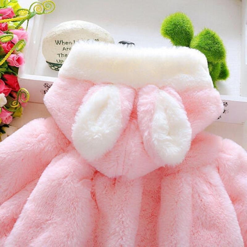 Baby Girls Reversible Rabbit Ear Cloak Coat Warm Winter Cape