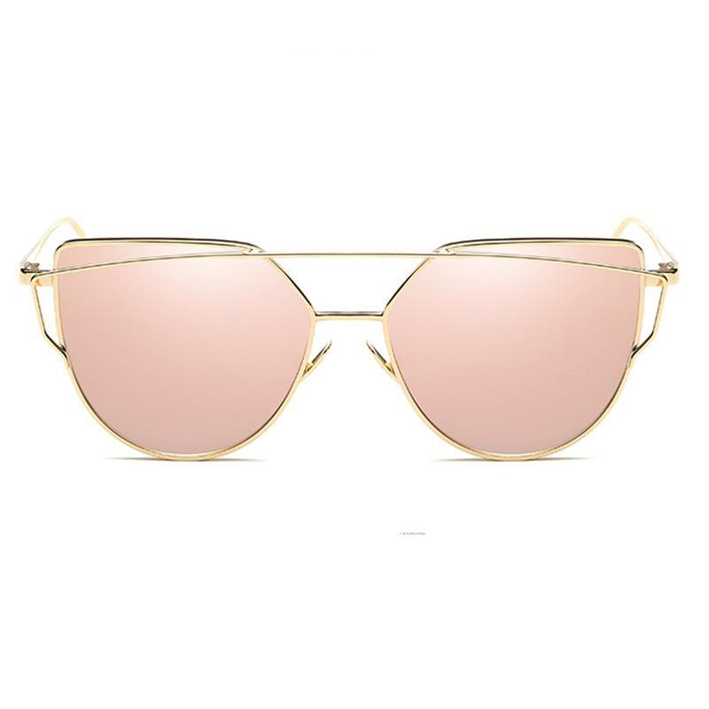 Modern Cat Eye Metal Sunglasses for Women with UV400 Protection