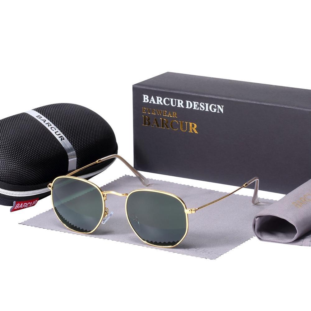 Hexagon Stainless Steel Reflective Sunglasses UV400 Eyewear