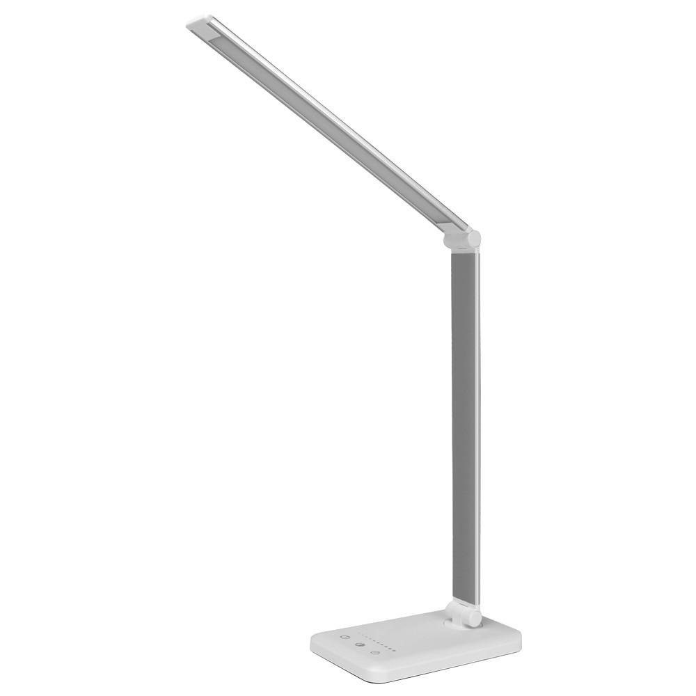 Minimalist White Dimmable LED Desk Lamp with USB Charging