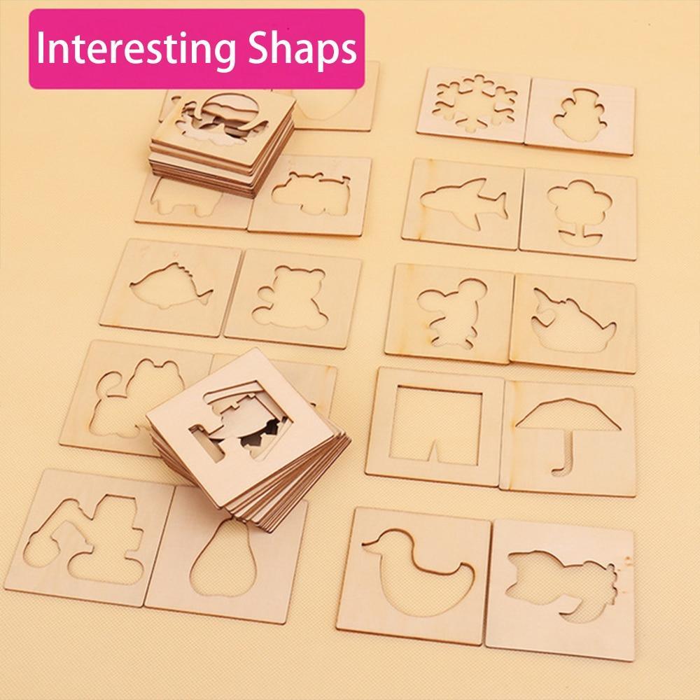 100Pc Creative Natural Wood Drawing & Doodle Learning Set