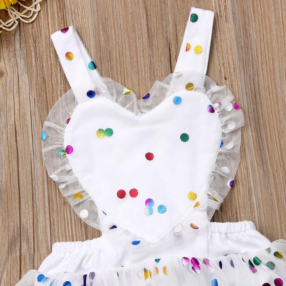 Newborn Girls Sequin Polka Dot Tulle Romper Dress