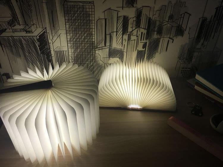 Rechargeable Foldable Wooden Book Lamp - Unique Home Decor