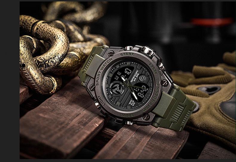 Dual Display Sports Watch Waterproof 30M Unisex Digital