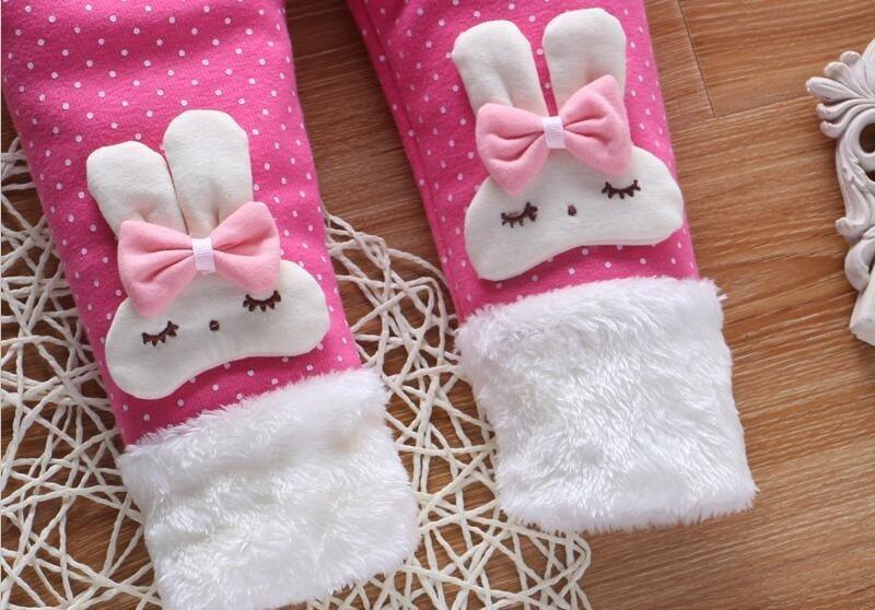 Polka Dot Warm Winter Leggings for Baby Girls