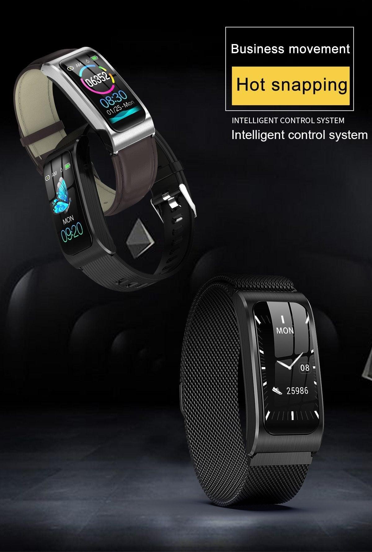 Luxury Metal Smart Watch 1.14" Fitness Tracker Heart Rate Monitor