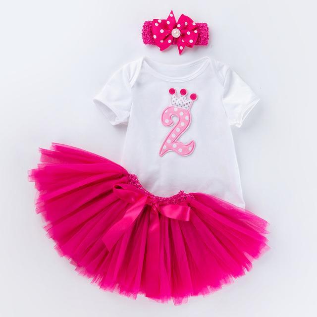 2-Year-Old Girls Birthday Party 3-Piece Cotton Outfit Set