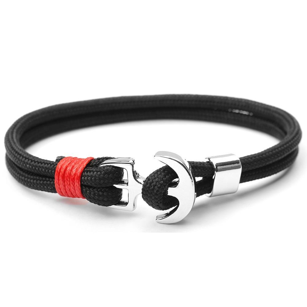 Multilayer Nautical Anchor Rope Charm Bracelet for Men and Women