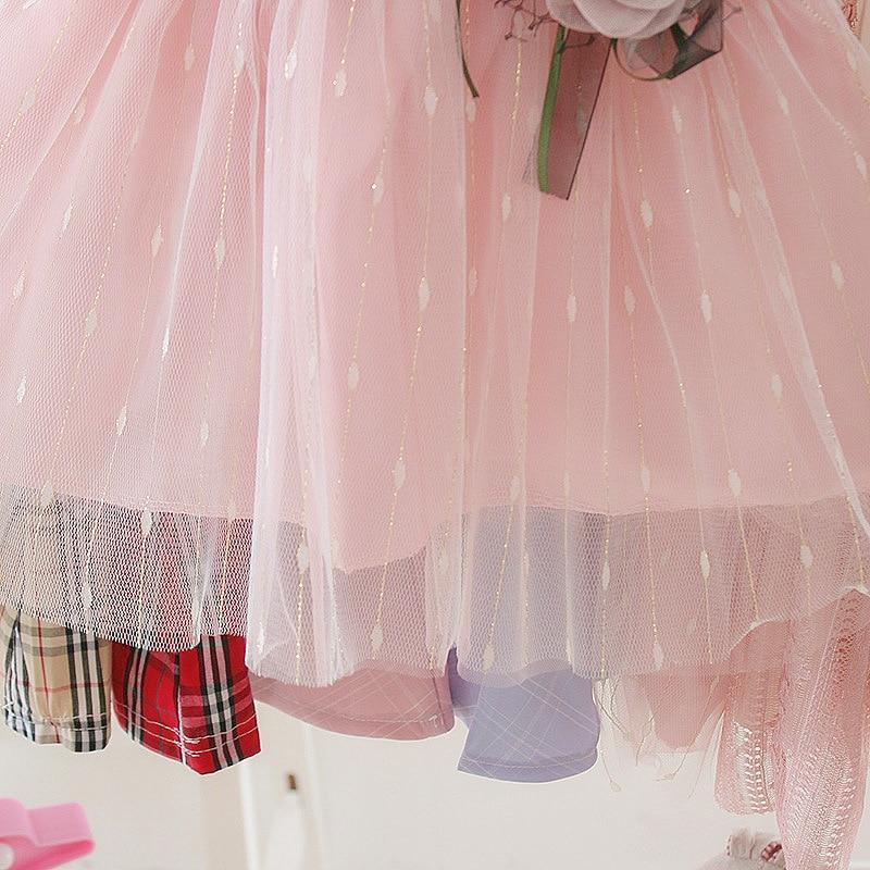 Toddler Girls Cotton Tutu Dress in Pink and White Princess Style