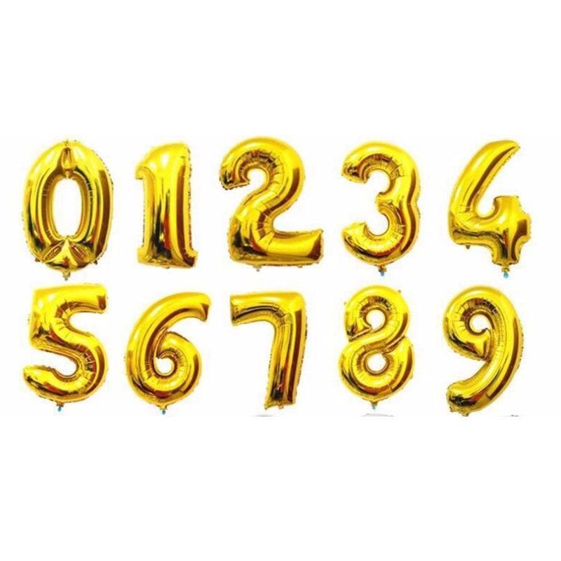32-Inch Large Number Foil Balloons for Birthday Party Decor