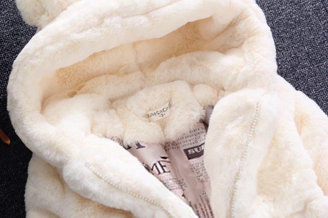 Cozy Plush Fleece Baby Girls Hooded Winter Snowsuit Jacket