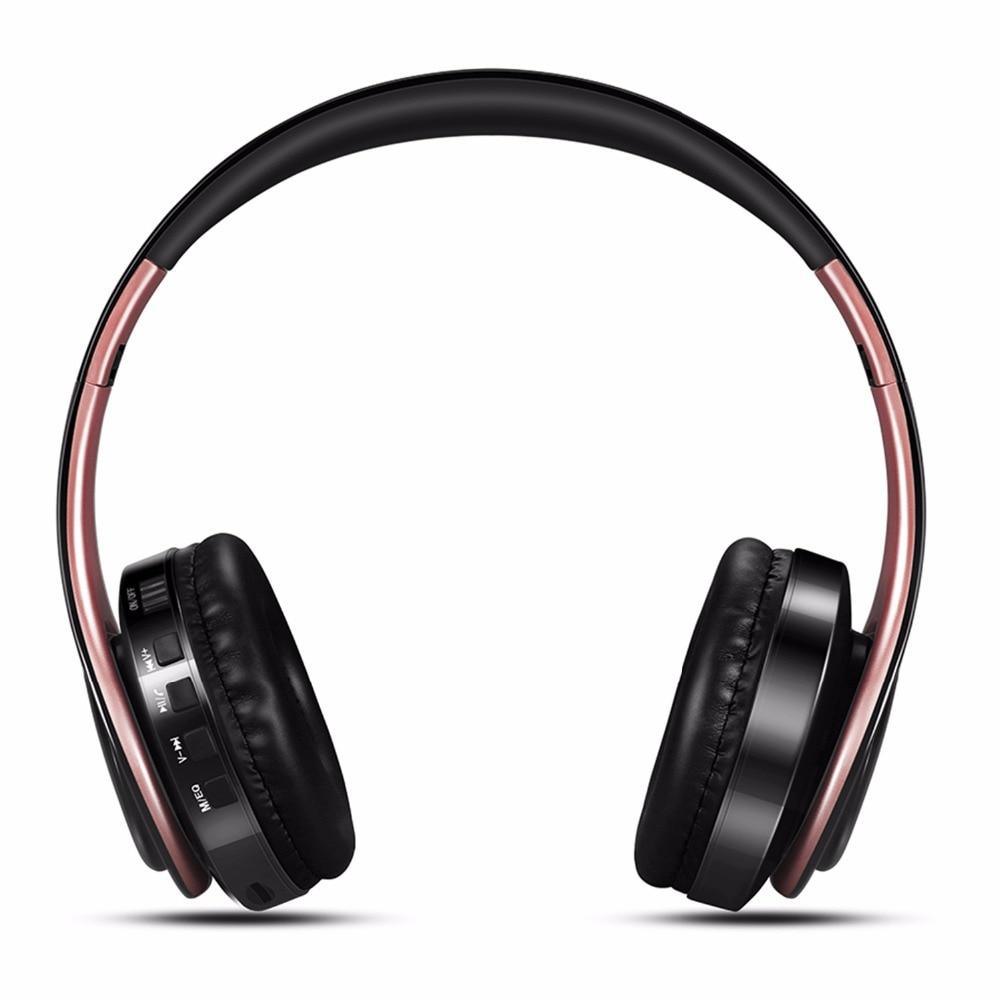 Wireless Bluetooth Stereo Headset with Microphone - White & Gold