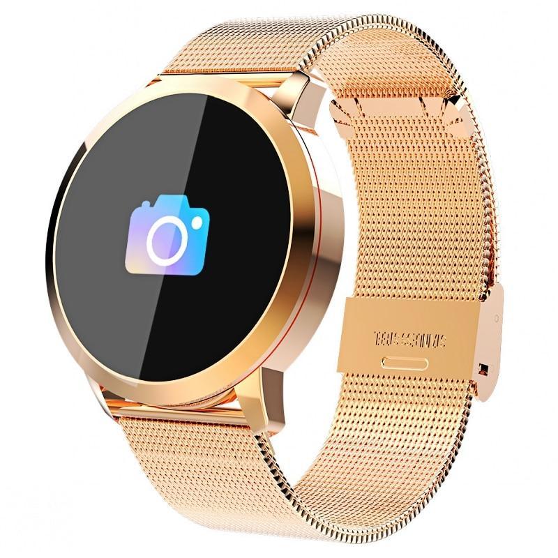 Q8 LED Bluetooth Fitness Smartwatch with Stainless Steel Band