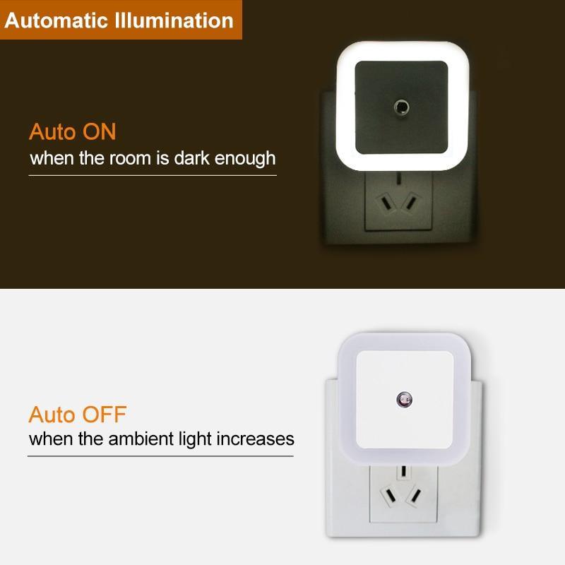 Minimalist LED Mini Night Light with Smart Sensor - White & Amber