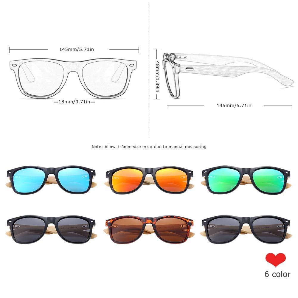 Unisex Polarized Bamboo Sunglasses with UV400 Protection