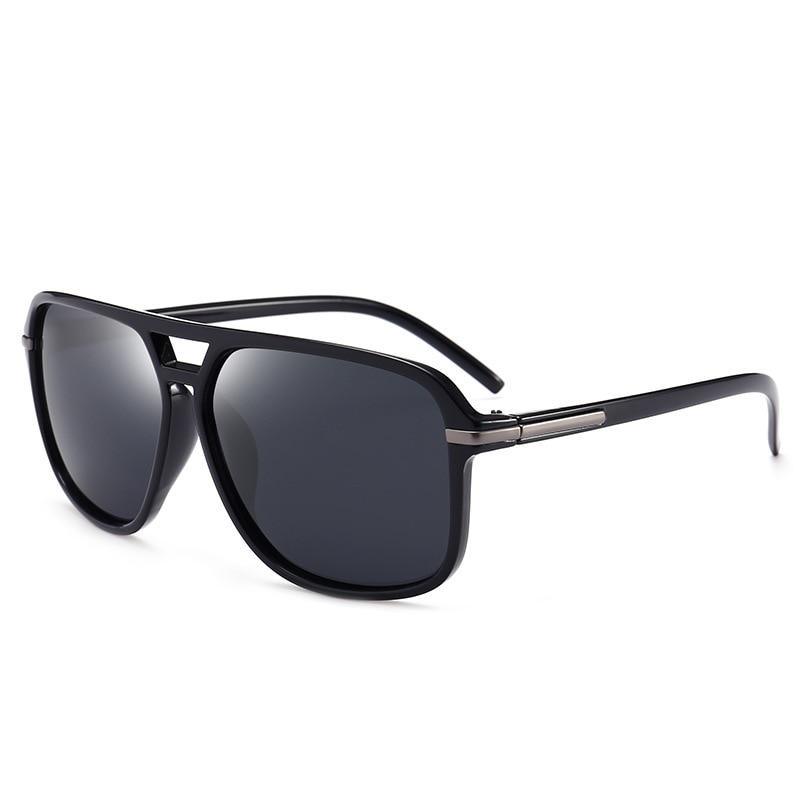 Oversized Polarized Men's Driving Sunglasses with Metal Frame