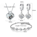 Luxury Zircon Cube Jewelry Set - Elegant Square Necklace & Earrings