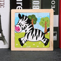 10-Piece Wooden Animal Puzzle Set for Toddler Early Learning