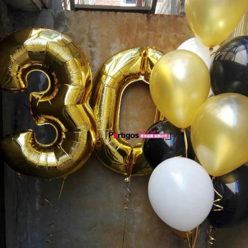 32-Inch Luxury Number Foil Balloon for Modern Birthday Decor