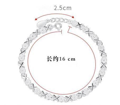 Italian 925 Sterling Silver Geometric Zircon Bracelet