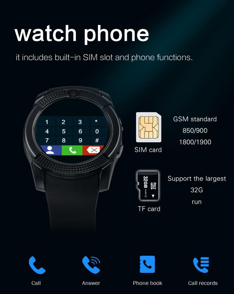 Men's Smart Watch with SIM Slot, Camera, and Heart Rate Monitor
