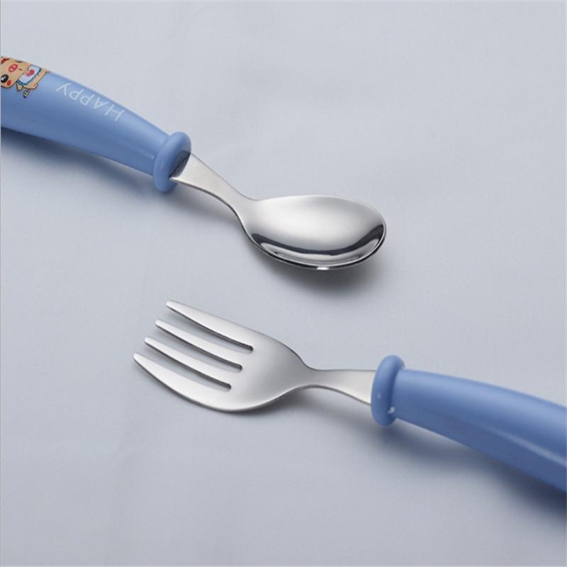 Modern Toddler Stainless Steel Utensil Set for Mealtime Fun